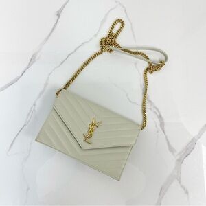 Saint Laurent Cassandre Envelope Chain Wallet